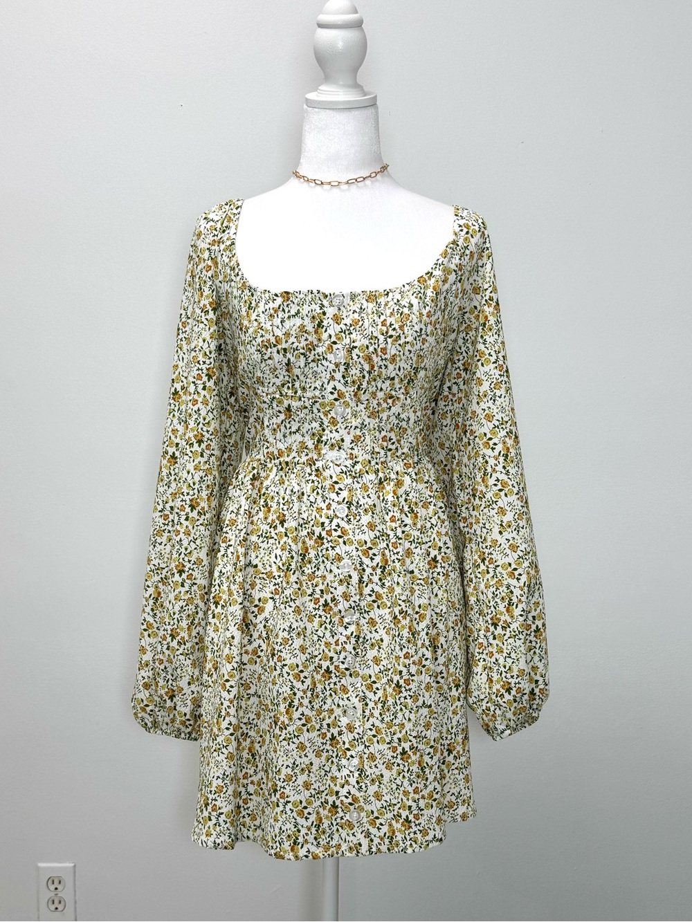 Anthropologie Coquette Cottagecore Floral Corset Mini Dress NWT L Flowy - Picture 7 of 13